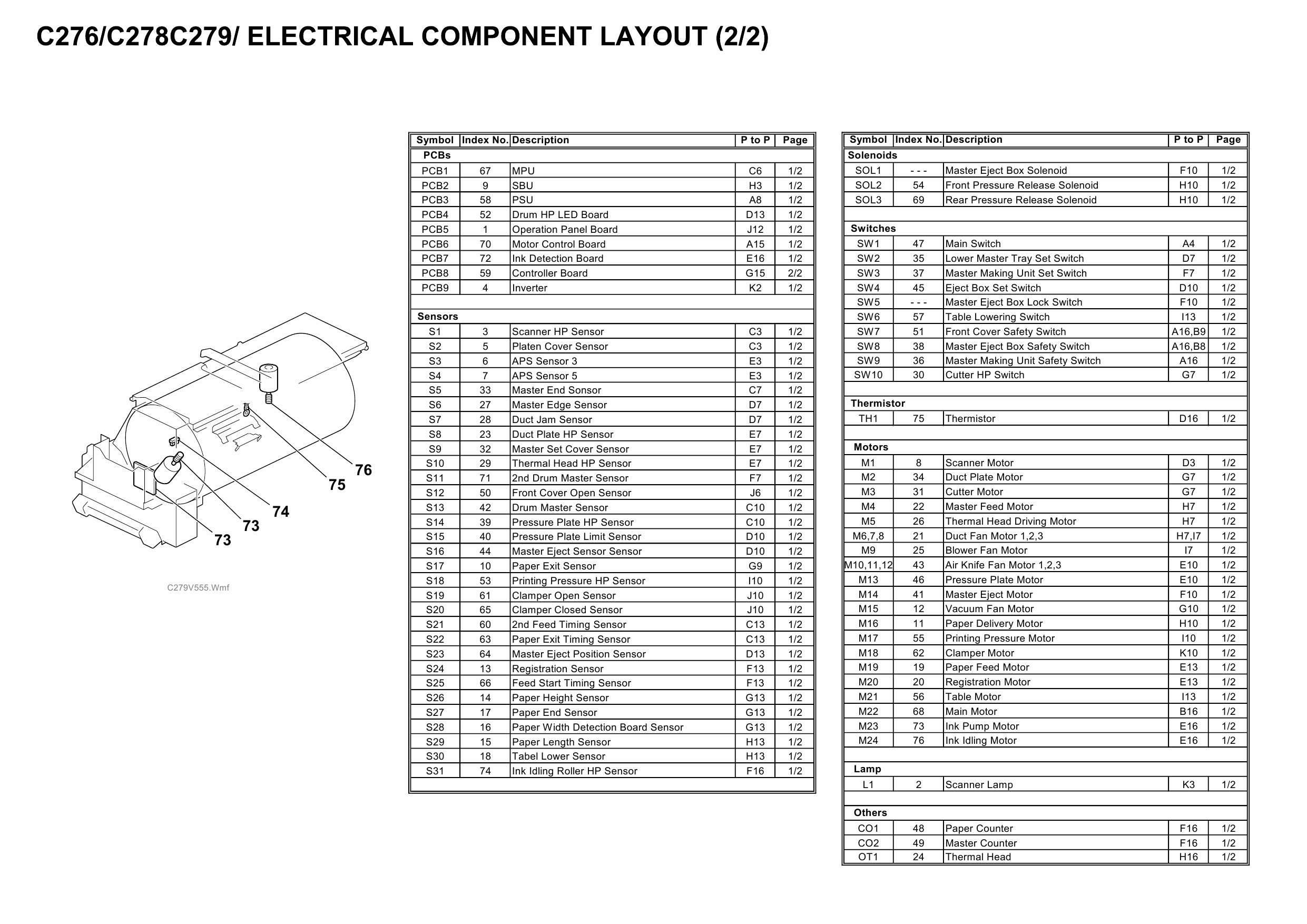 RICOH Aficio DD-4450 DD4450P DD4450CP C277 C278 C279 Circuit Diagram-4